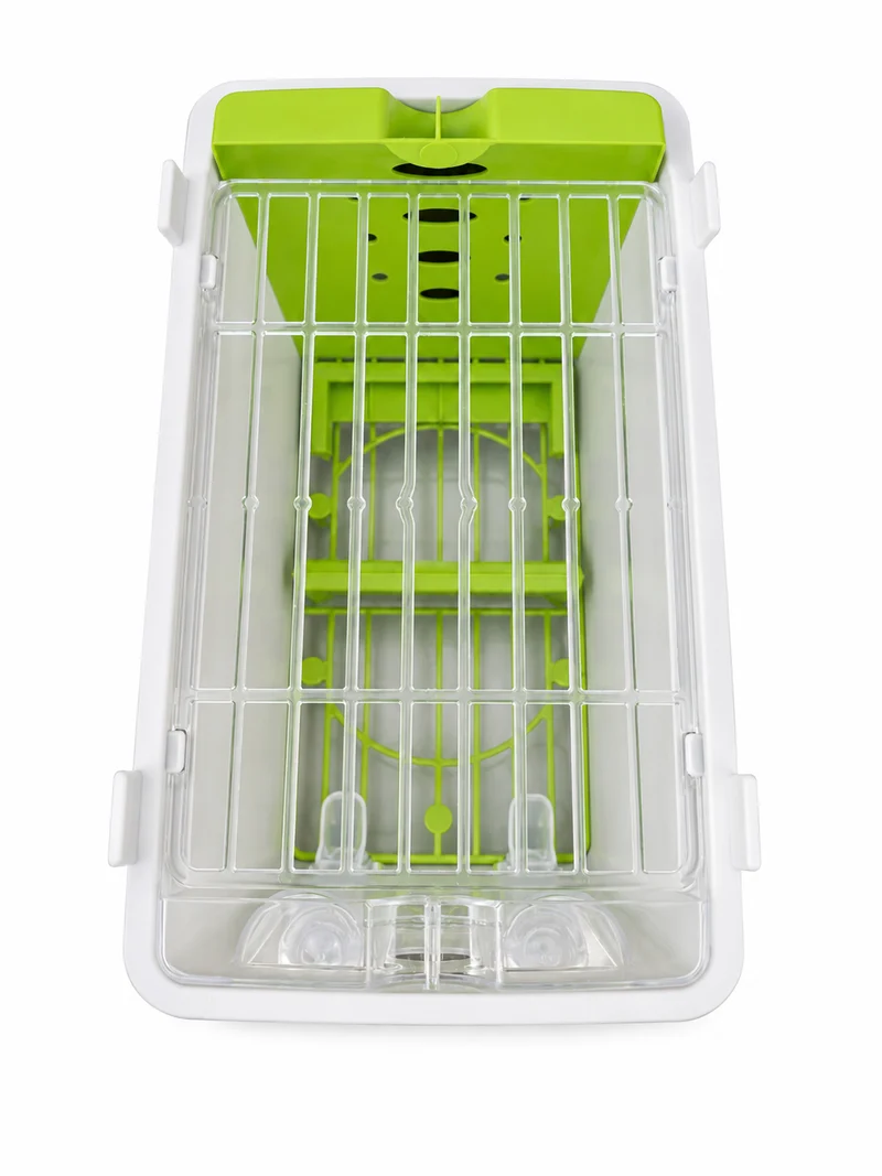 Boîte de transport avec couvercle « VERT » 1 compartiment petit plastique (NZ84) STA