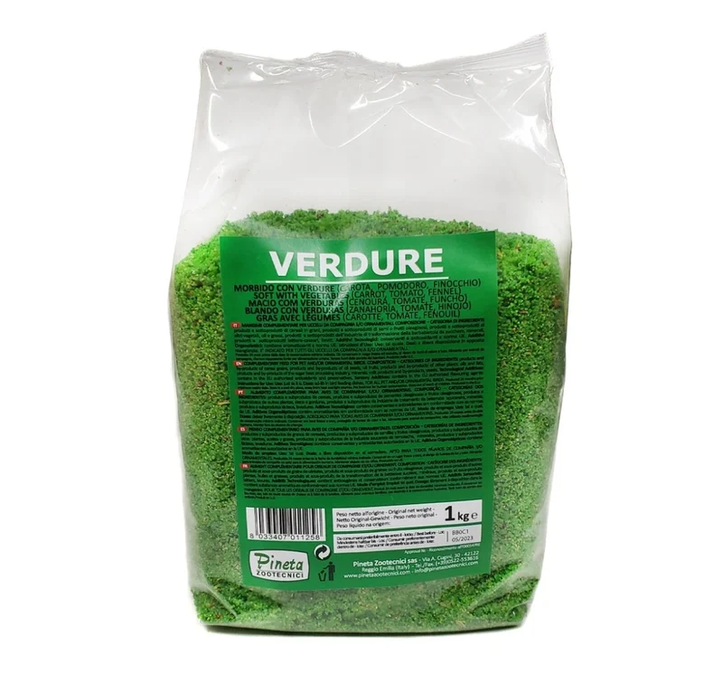 Verdure Rul Pâtée aux œufs 25kg ( + complexe de vitamines ), à base de carotte, fenouil et tomate - Pineta Zootecnisi
