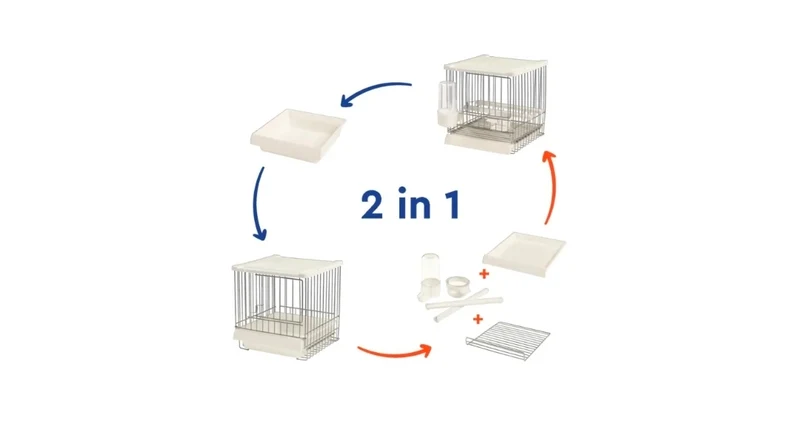 Cage d'alimentation (cage pour bébé) ou baignoire 16,5 x 16,5 x 18 cm