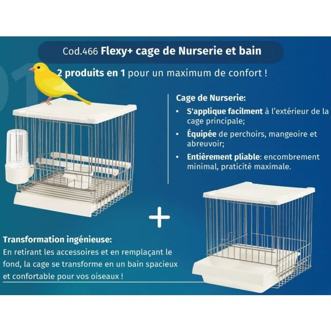 Cage d'alimentation (cage pour bébé) ou baignoire 16,5 x 16,5 x 18 cm