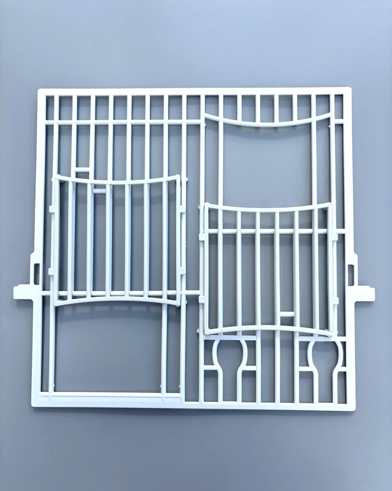 Cage frontale MA avec double porte et gamelles pour la nourriture