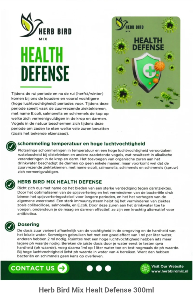 Protection Santé 300 ml - Prévient la coccidiose (Anti-taches noires ⚫️ 🌱) - Meilleure régulation du pH - Mélange d'herbes pour oiseaux