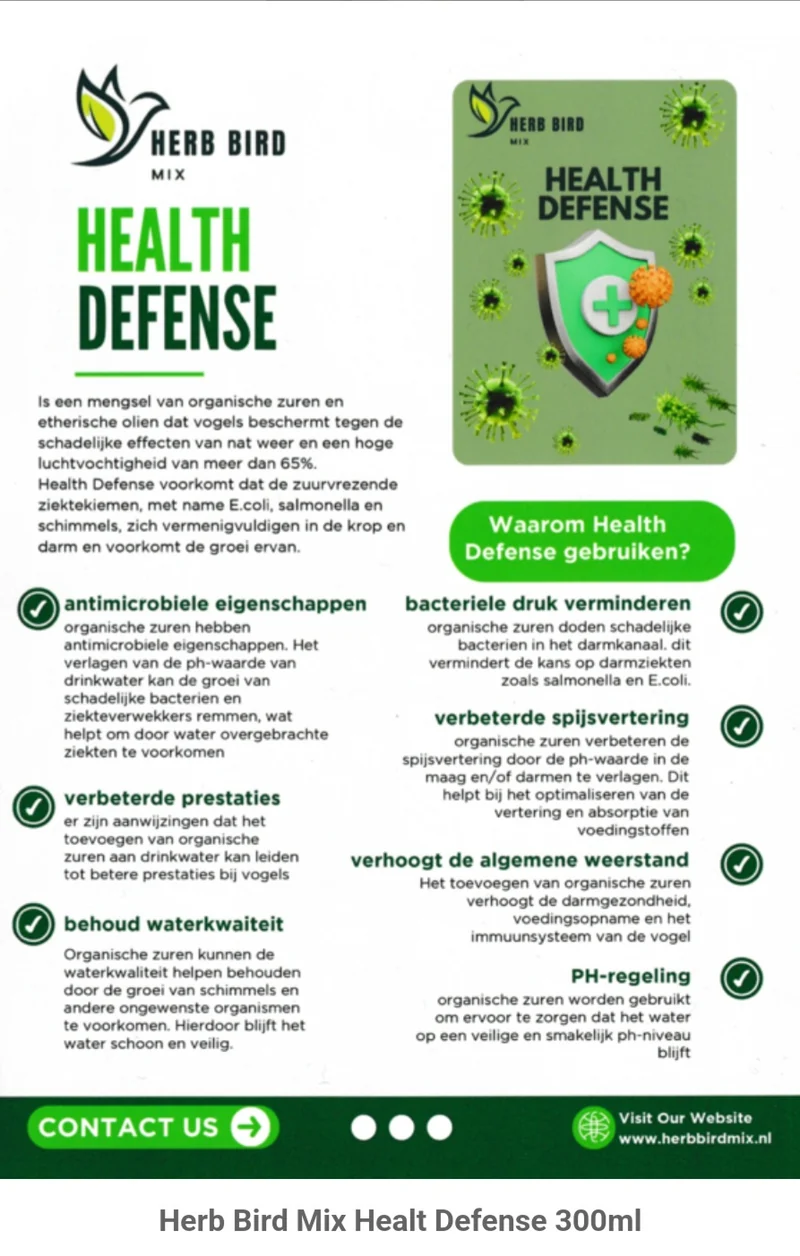 Protection Santé 300 ml - Prévient la coccidiose (Anti-taches noires ⚫️ 🌱) - Meilleure régulation du pH - Mélange d'herbes pour oiseaux