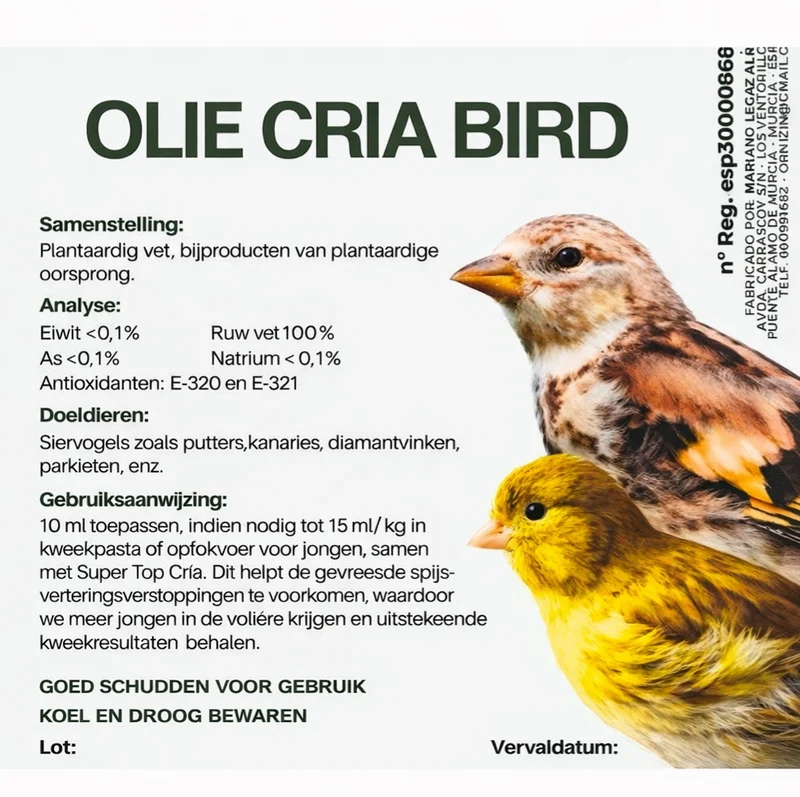 Huile de santé - Huile pour oiseaux 250ml - Huile de reproduction - Ornizin