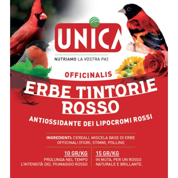 Erbe Tintorie Rosso 150 grammes (colorant pour tarins rouges et cardinaux et) Unica