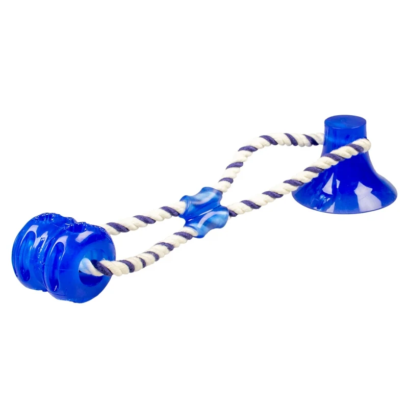 Jouet Tug 'n Chew avec ventouse Bleu