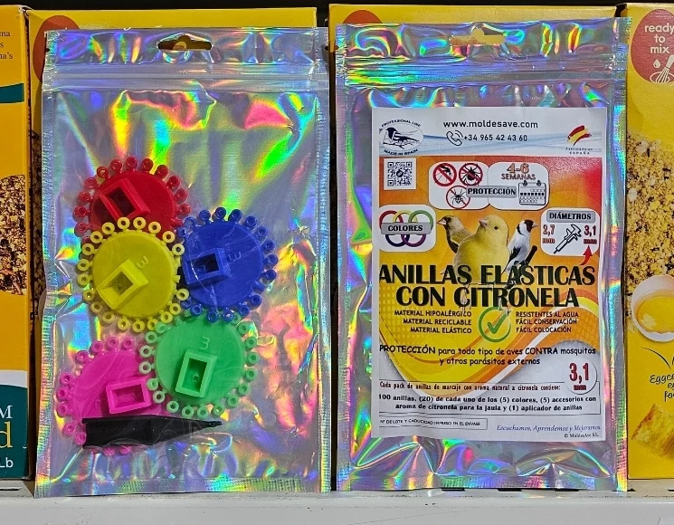 Anneaux élastiques à la citronnelle 3.1 mm (100 anneaux + pistolet) Moldes Ave
