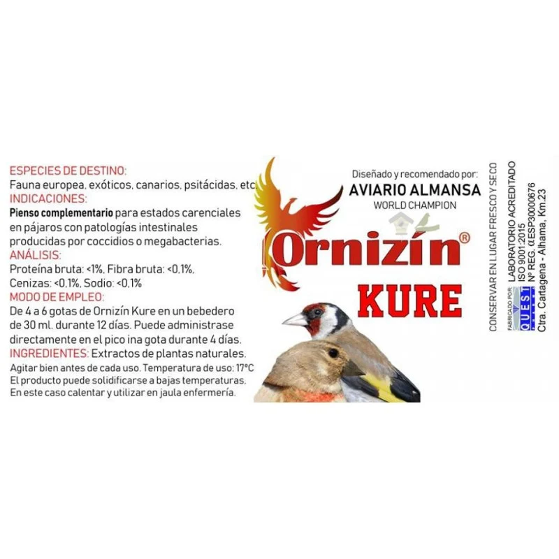 Ornizin Kure 30 ml - Stop à la coccidiose - Prévention et traitement - Ornizin