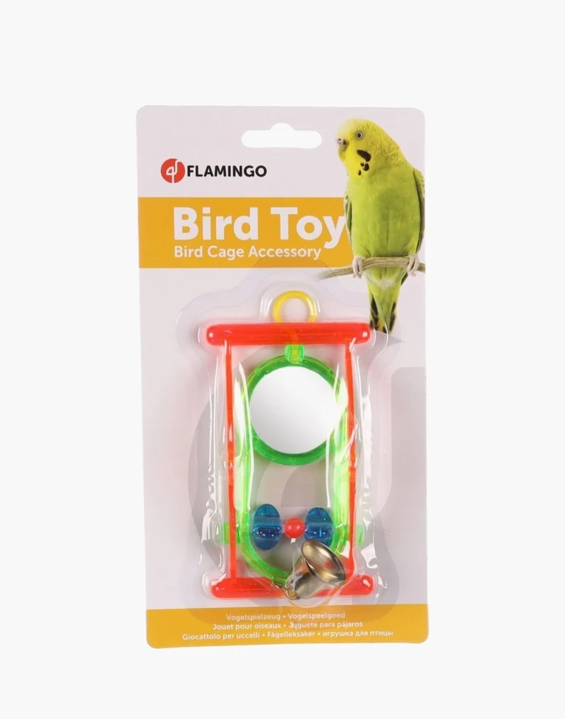 Jouet Perruche - Miroir + Clochette - Multicolore