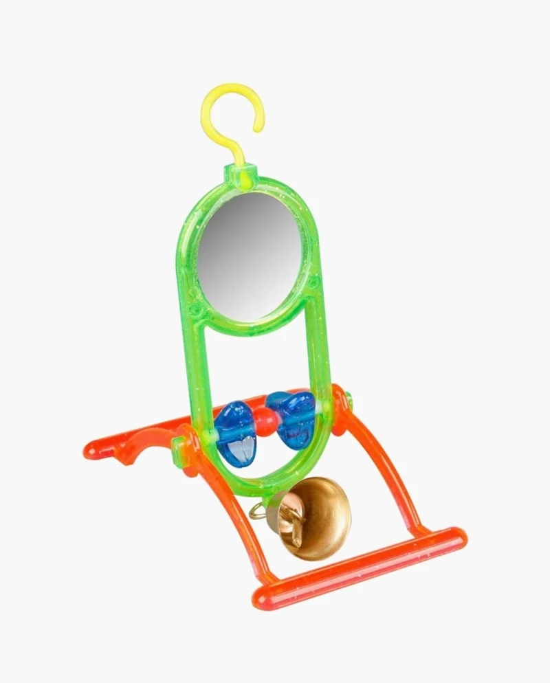 Jouet Perruche - Miroir + Clochette - Multicolore