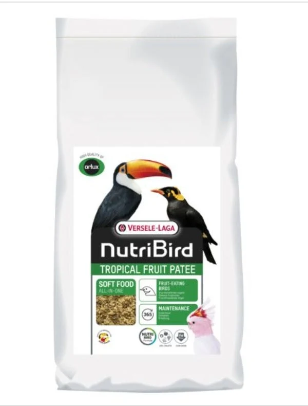Pâté de fruits tropicaux Nutribird 1 kg + Mélange de fruits Bravo Gros 1 kg - emballé à la main
