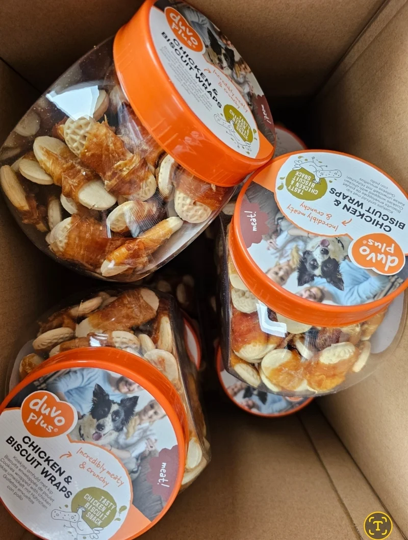 Duvoplus wraps au poulet et biscuits 400 grammes ± 52 pièces