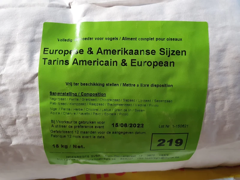 Tarins d'Europe et d'Amérique 5 kg - Hobbyfarm Hoebregts 219
