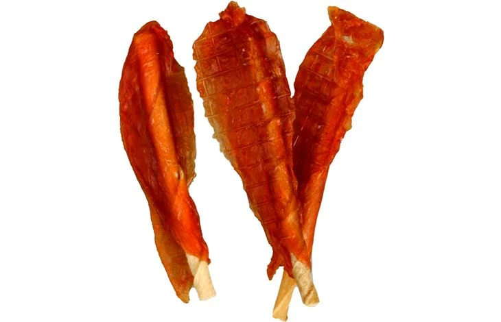 Snack cigare au poulet, flamant rose