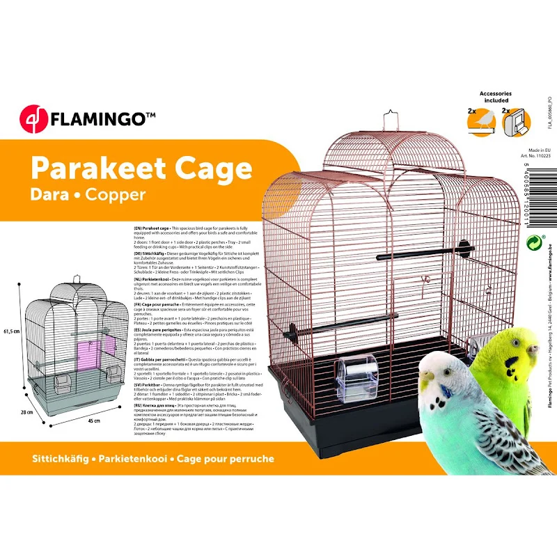 Cage à oiseaux Dara Noir/Cuivre