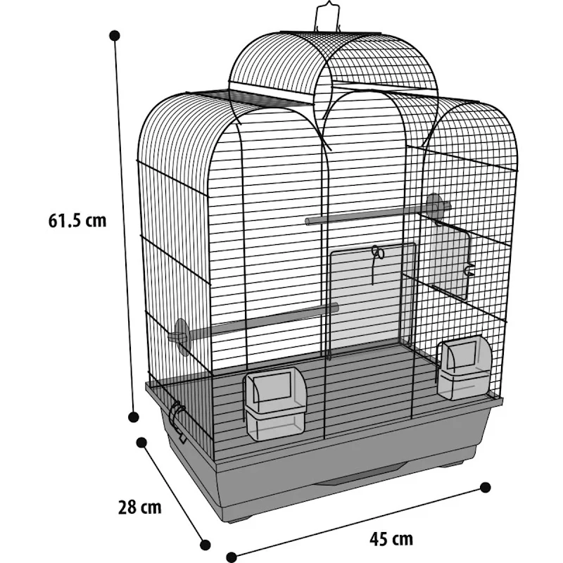 Cage à oiseaux Dara Noir/Cuivre