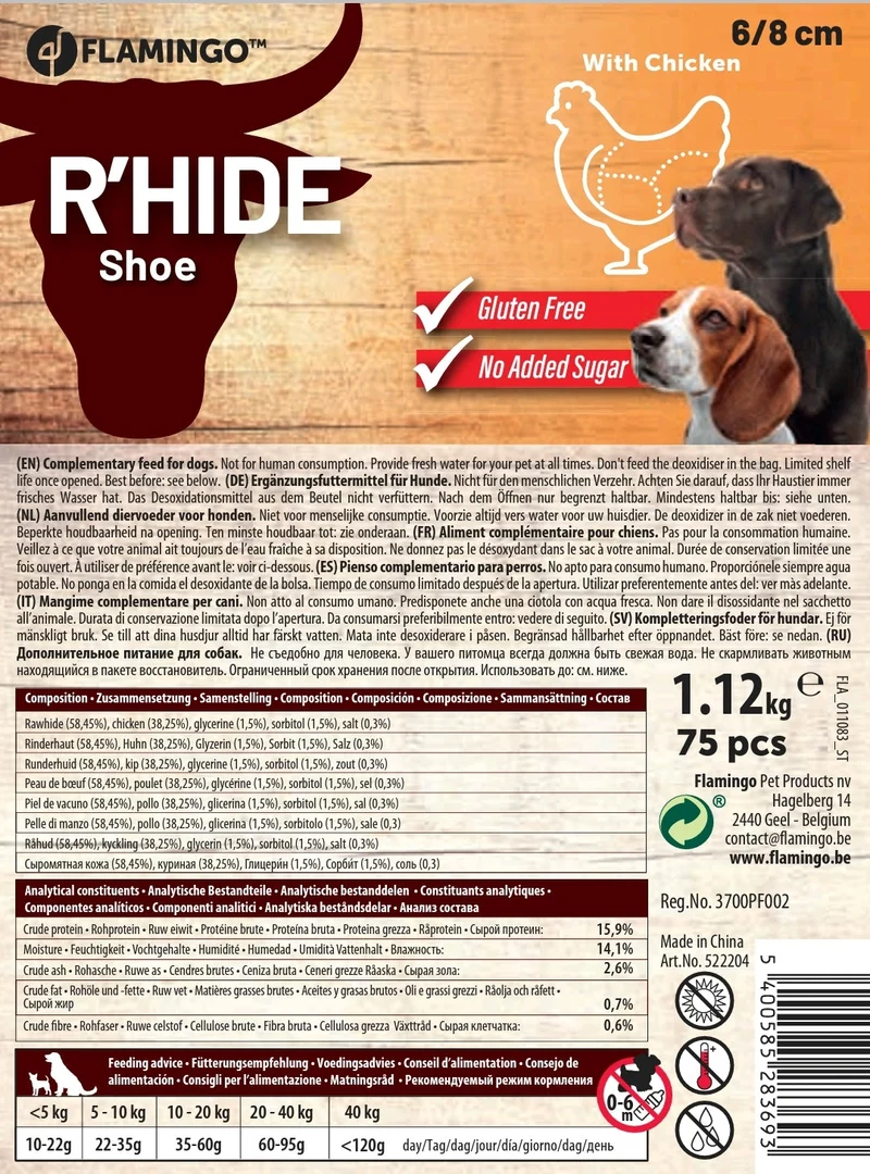 Chaussure en peau de buffle saveur poulet - 1 pièce - R'Hide (Flamingo)