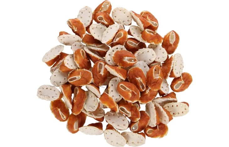 SNACK R'HIDE CHAUSSURE EN PEAU DE BUFFLE BLANCHE AU POULET 6-8CM 14,5-15GR / 75 ST 1120GR