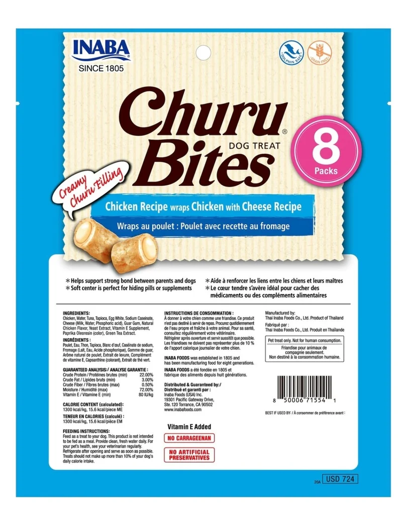 Churu Bites Friandises pour chiens Friandises au poulet et aux moutons 1 pièce