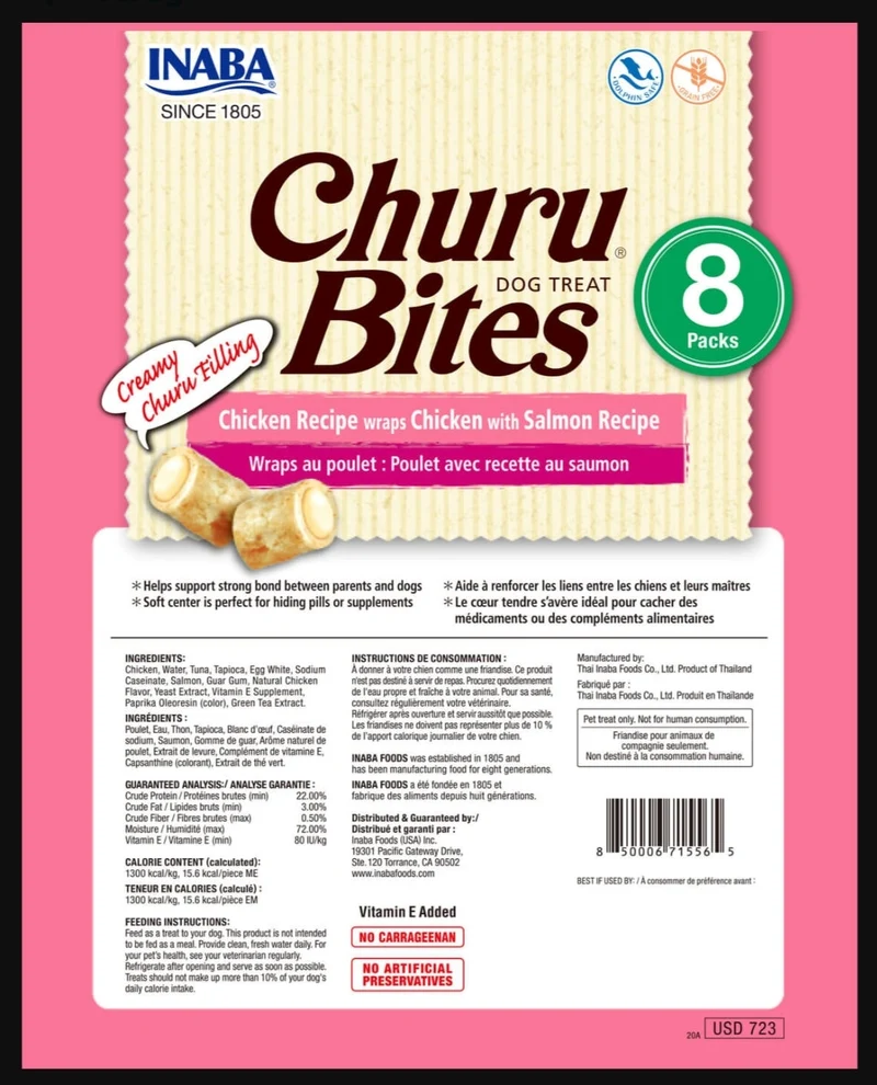 Churu Bites Dog Treat Saumon 1 pièce