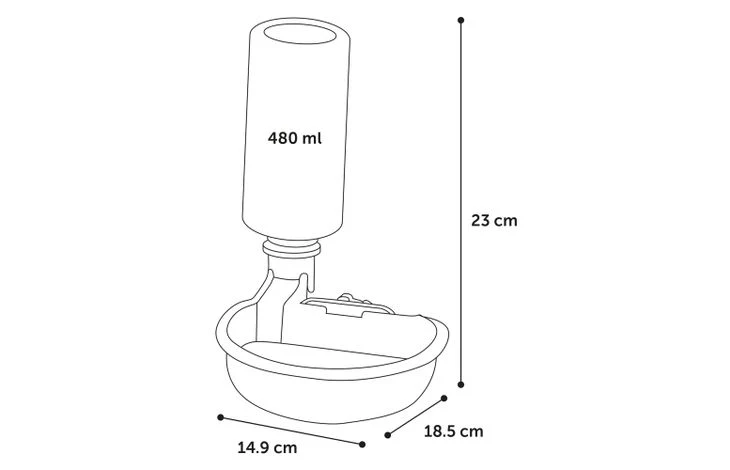 Abreuvoir Avec Bouteille Pour Wire Cage 480ml - Flamingo