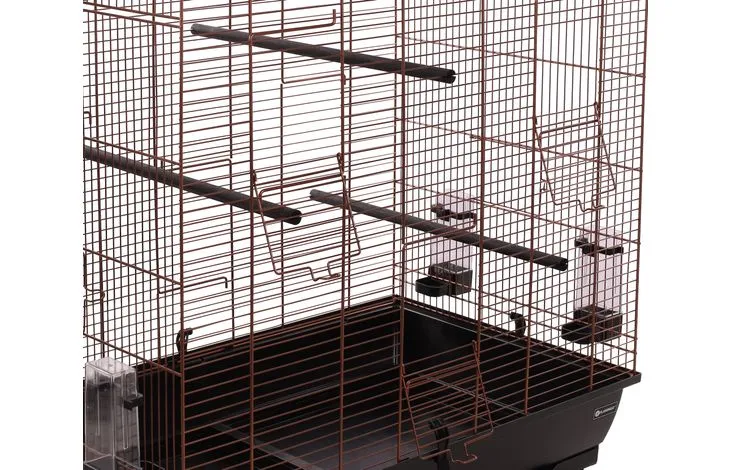 Cage pour perruche Macha Copper Black - Flamant rose - 78 x 47.5 x 77.5