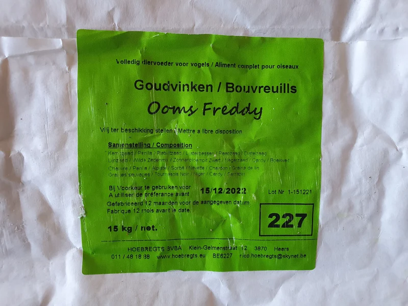 Bouvreuils Uncle Freddy 1kg - Hobbyfarm Hoebregts