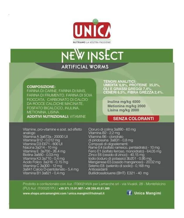 Nouvel insecte 1 kg - Substitut d'insectes vivants ou congelés - Unica