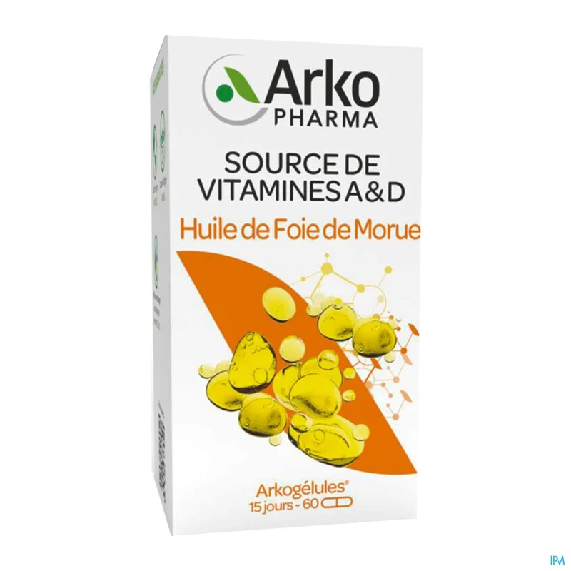 Arkocaps Levertraanolie 60 - Natuurlijke Visolie voor Sterke Botten en Hersenfunctie