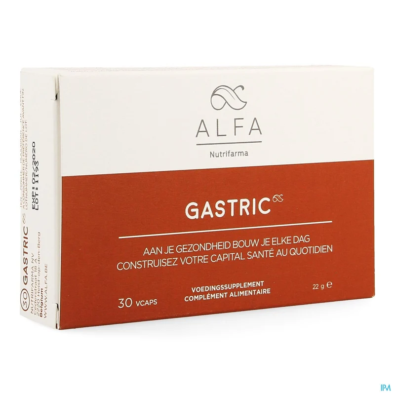 Alfa Gastric V-caps 30 - Spijsverteringsondersteuning & Maagbescherming bij Reflux