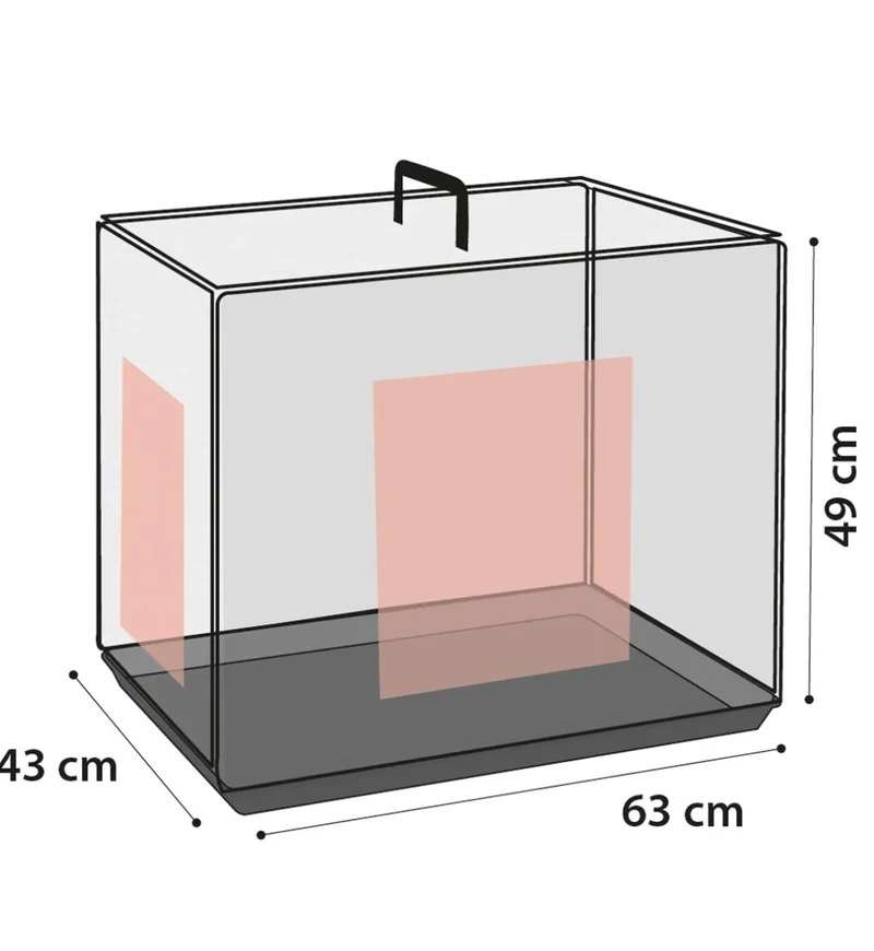 Cage grillagée noire S 63x43x49 cm