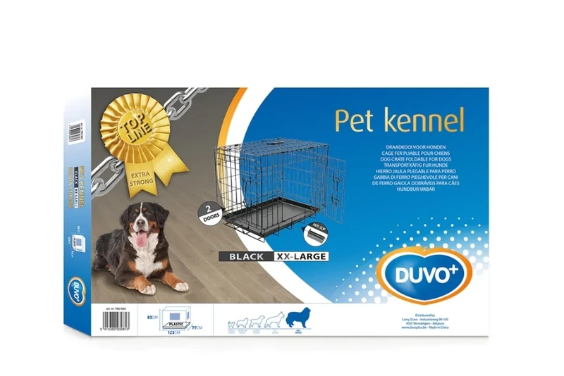 Duvo+ Cage grillagée noir XXL 123x77x83 cm