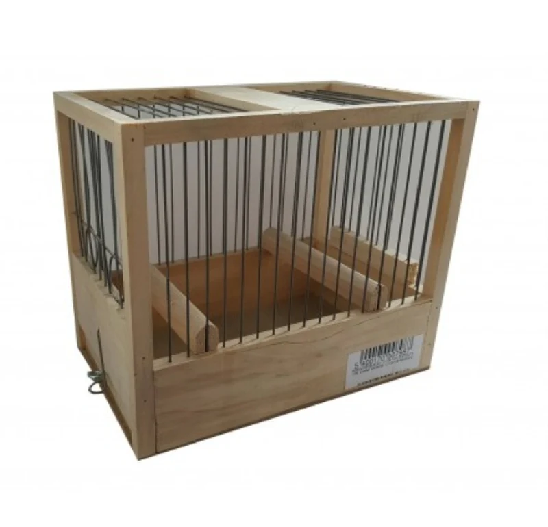 Cage chantante en bois 21x24x16cm