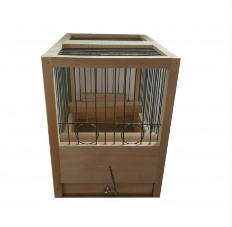 Cage chantante en bois 21x24x16cm
