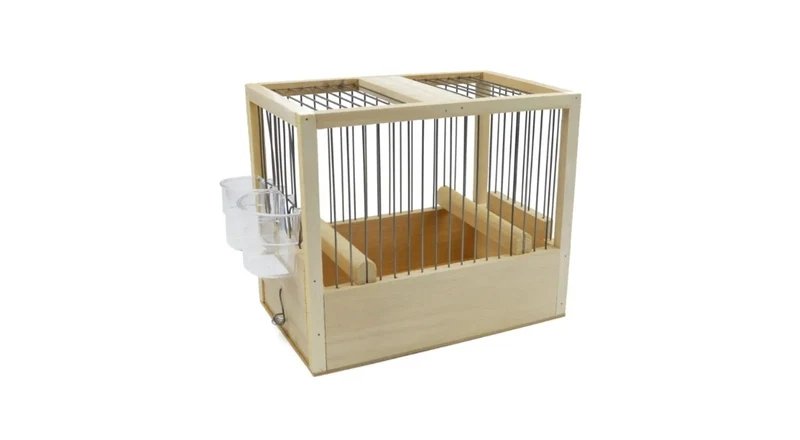Cage chantante en bois 21x24x16cm