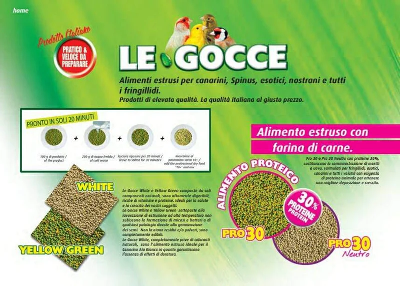 Le Gocce Jaune Vert 900 grammes (substitut de graines germées) - AllPet