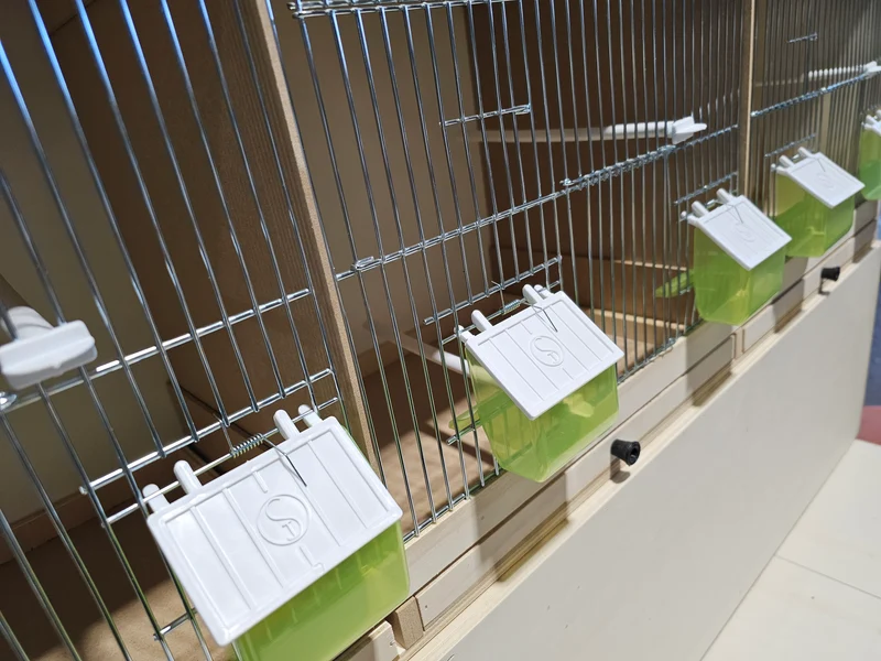 Cage d'élevage en bois 120 cm 3 pièces - Avec couvertures avant et gamelles (ARTICLE VOLUMINEUX)