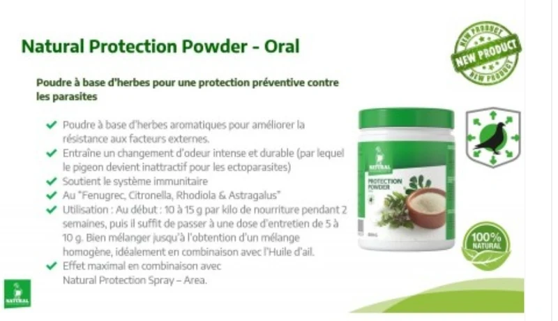 Poudre de Protection (Poudre de Protection contre les poux rouges) 600 Gramme, Poudre à base de plantes - Naturel