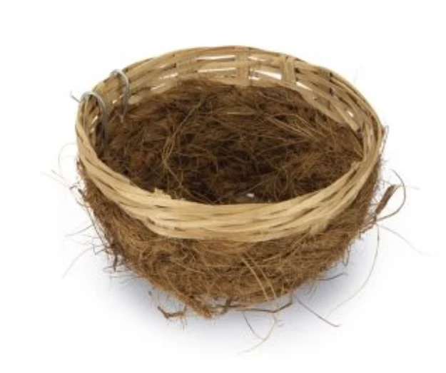 Nid en osier en forme de noix de coco (avec crochet) Ø17 cm