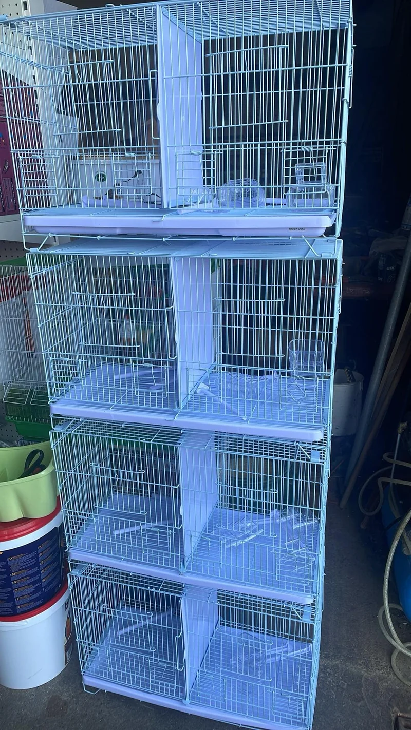 Cages grillagées blanches Cages d'élevage 60 x 28,5 x 40 cm