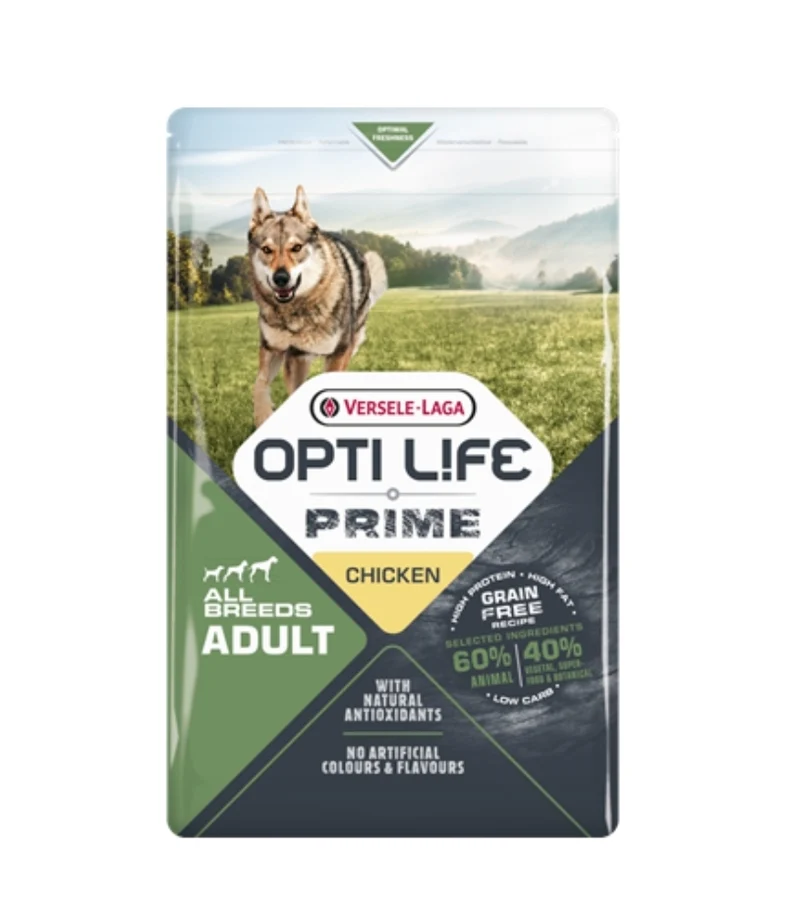 Opti Life Prime Adult All Breeds (Grain Free) Poulet 2,5 kg - Versele Laga