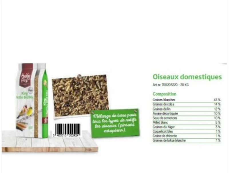 Oiseaux Domestiques Sans Colza « luxe » 20kg