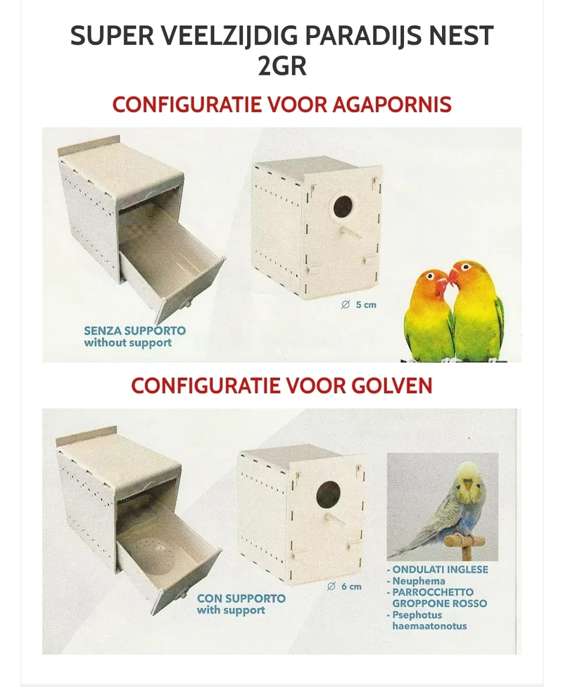 374 / GRAND NID EN PLASTIQUE PARADISE 19.5 X 25 X 27 CM NEOPHEMA-AGAPORNIDE
