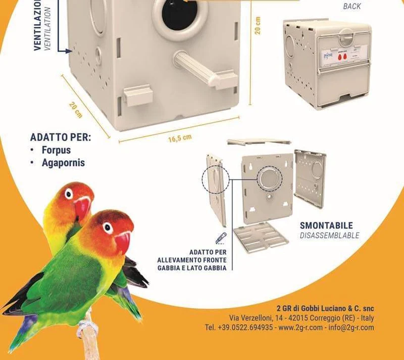 427 NICHE EN PLASTIQUE POUR AGAPORNIDES 20*16.5*20CM
