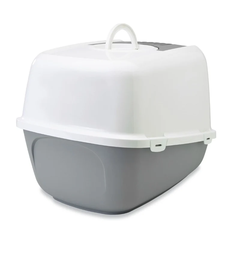 Savic Cat Toilet Nestor Jumbo - Bac à litière pour chat - 66.5x48.5x46.5 cm Gris Vert