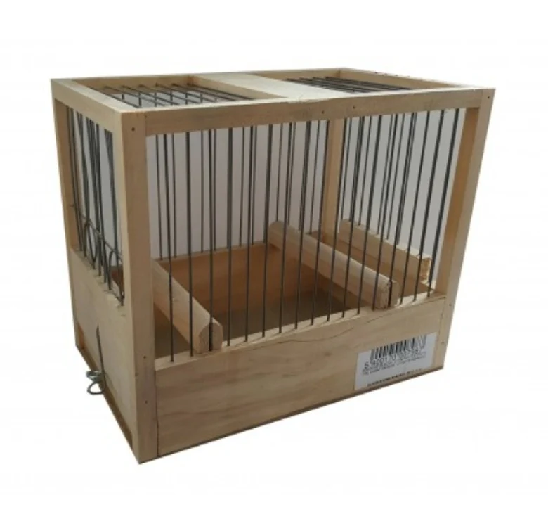 Cage chantante en bois 21x24x16cm