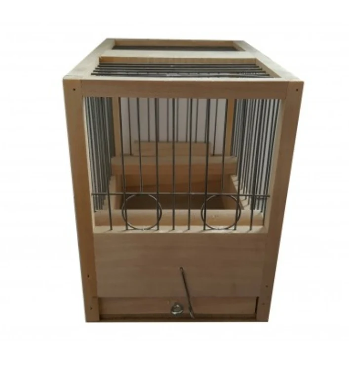 Cage chantante en bois 21x24x16cm