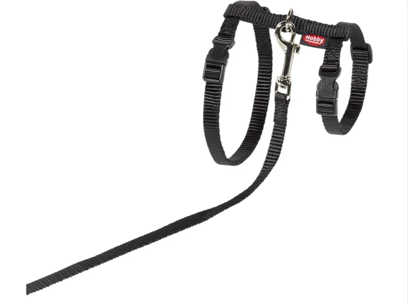 HARNAIS+LAISSE BIG CAT NOIR 34/57CM+120CM