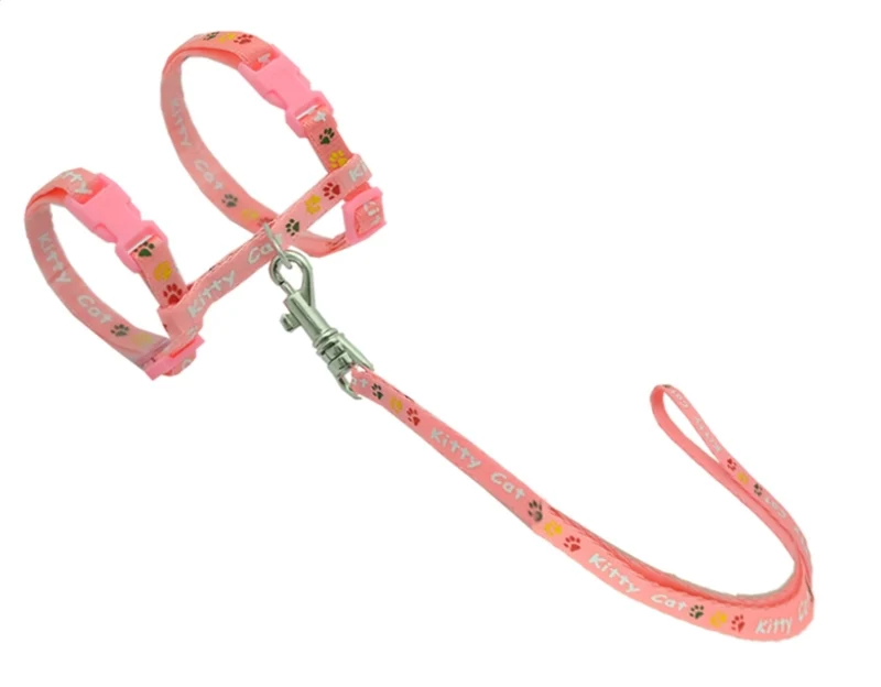 HARNAIS+LAISSE KITTY CAT ROSE15-22/30-32CM+120CM