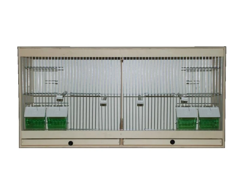 Cage d'élevage en bois, avec couvercles/pots d'alimentation 80x40x30cm